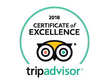 2018 Certificate of Excellence by Trip Advisor